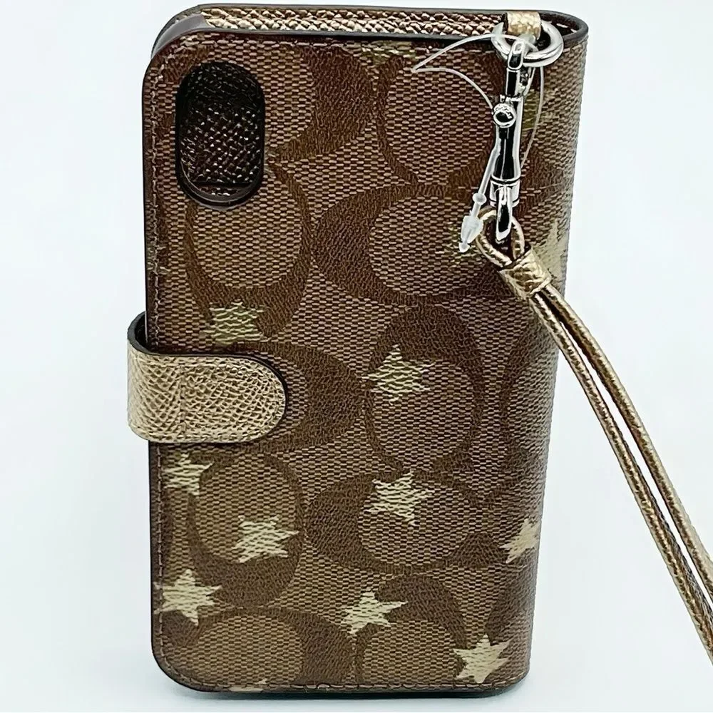 BRAND NEW WITHOUT TAG AUTHENTIC COACH STARRY IPHONE X PHONE HOLDER WRISTLET